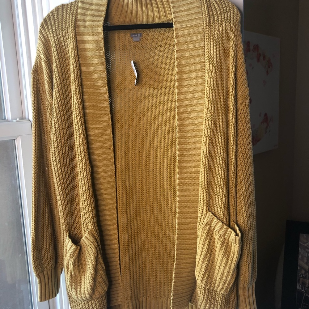 Gold cardigan sweater
